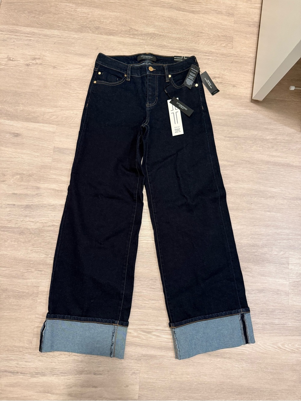 Liverpool Morgan Cuffed Wide Leg Jeans